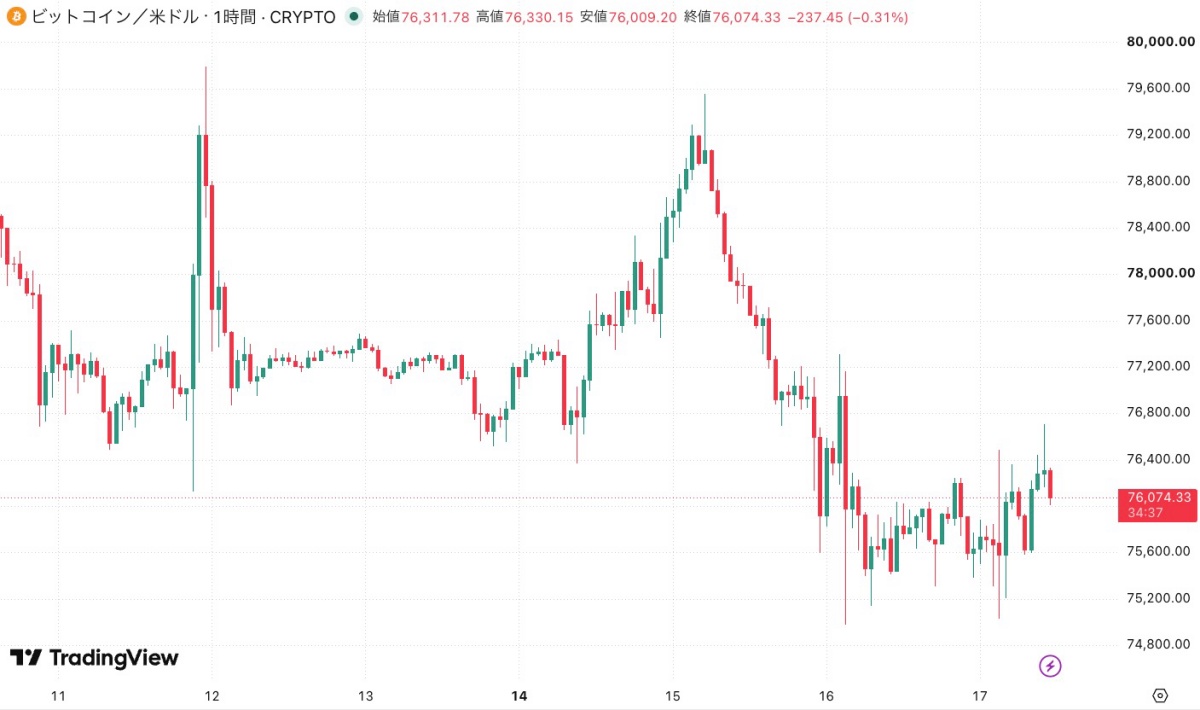 ビットコインの価格チャート