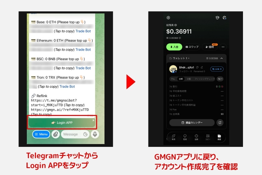 GMGN「Telegramアカウントの連携2」
