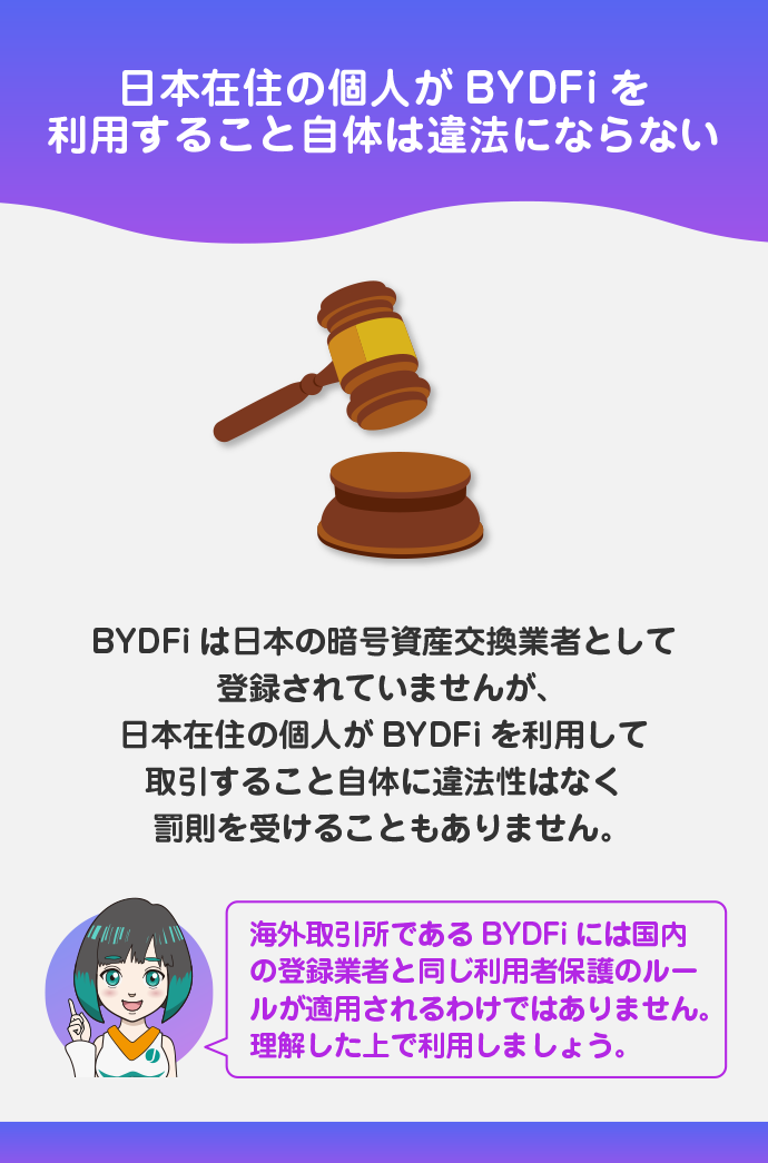 BYDFiを日本人が利用するのは違法?