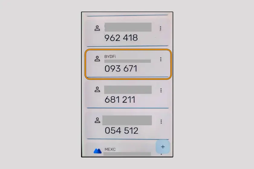 BYDFi　Google Authenticator設定06