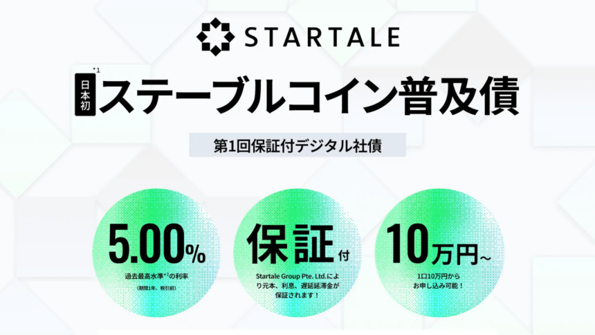 円ステーブルコインJPYSCで利払いする社債、募集開始──年5％・1年